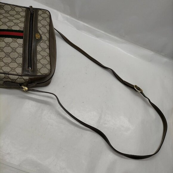 Vintage Gucci Clutch Sherry Line Brown PVC Crossbody Bag mon621-101625 - Picture 5 of 16